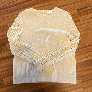 Maurice’s Cream Sweater with Cutout on Sleeve